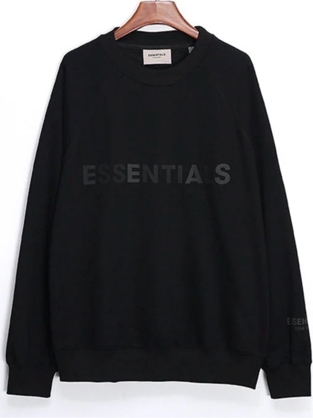 Fear of God ESSENTIALS Black Crewneck Sweatshirt